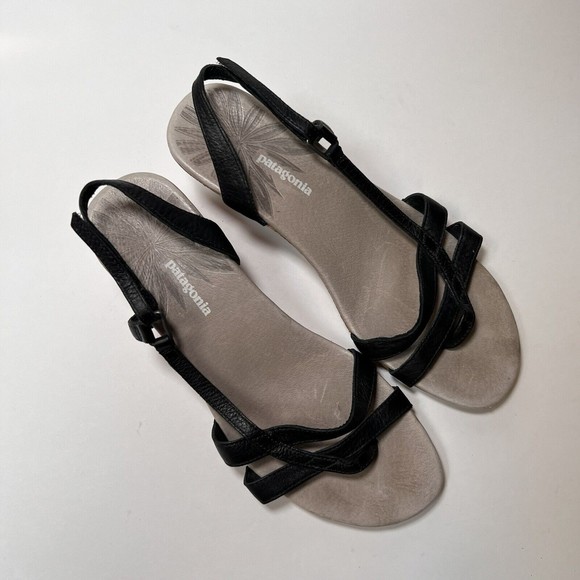 Patagonia Solimar Wedge Slide Sandal Women’s Size 7.5 M Cork Heel Black - Picture 2 of 16